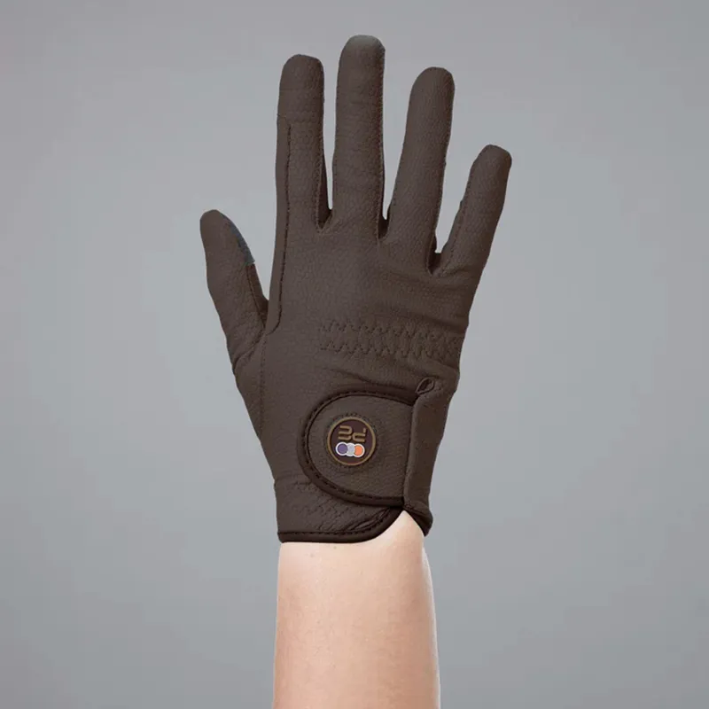 Premier Equine Lucca Junior Riding Gloves - Brown-2